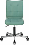 Офисное кресло  Brabix  ``Stream MG-314``, без подлокотников, пятилучие серебристое, экокожа, серо-голубое, 532079